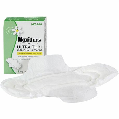 Impact Stayfree Thin Maxi Pads - 200 / Carton - Individually Wrapped, Anti-leak, Unscented, Highly Absorbent
