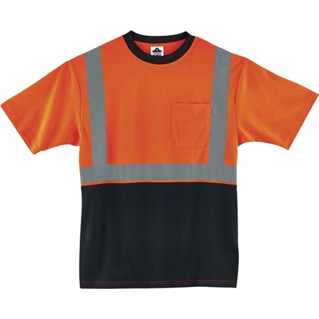 GloWear 8289BK Type R Class 2 Front T-Shirt - Medium Size - Polyester - Orange, Black