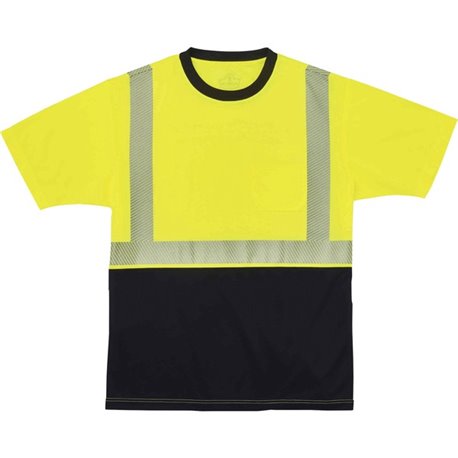 GloWear 8280BK Type R Class 2 Front Performance T-Shirt - 4XL Size - Polyester - Lime, Black