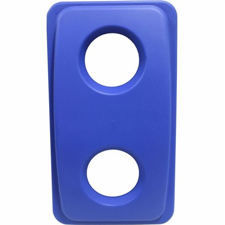 Thin Bin Round Cut Out Blue Lid - Rectangular - 1 Each - Blue