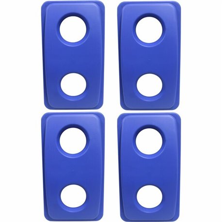 Thin Bin Round Cut Out Blue Lid - Rectangular - 4 / Carton - Blue