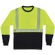 GloWear 8281BK Type R Class 2 Front Long Sleeve T-Shirt - Small Size - Polyester - Lime, Black