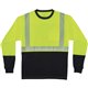 GloWear 8281BK Type R Class 2 Front Long Sleeve T-Shirt - 2XL Size - Polyester - Lime, Black