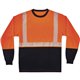 GloWear 8281BK Type R Class 2 Front Long Sleeve T-Shirt - Small Size - Polyester - Orange, Black