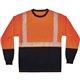 GloWear 8281BK Type R Class 2 Front Long Sleeve T-Shirt - Large Size - Polyester - Orange, Black