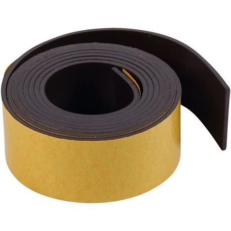 MasterVision 1"x4' Adhesive Magnetic Tape - 4 ft Length x 1" Width - For Picture, Business Card, Document, Labeling - 1 Each - B