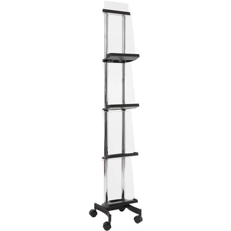 Alba Display Rack - 66.5" Height x 12.8" Width x 12.2" Depth - Black - Chrome Metal, Polyvinyl Chloride (PVC), Acrylonitrile But