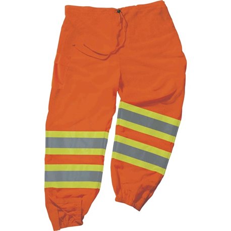 GloWear 8911 Class E Two-Tone Pants - Large/Extra Large Size - Orange - Polyester Mesh