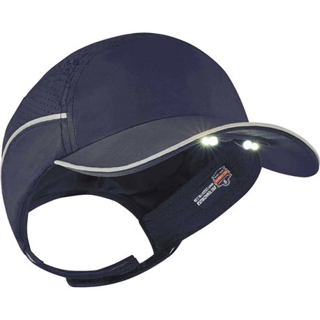 Skullerz 8965 Long Brim Cap with LED Light - Recommended for: Mechanic, Baggage Handling, Factory, Home, Industrial - Bump, Scra