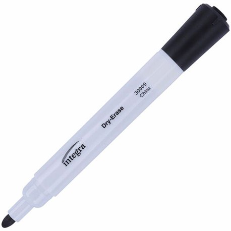 Integra Bullet Tip Dry-Erase Markers - Bullet Marker Point Style - Black - 1 Dozen