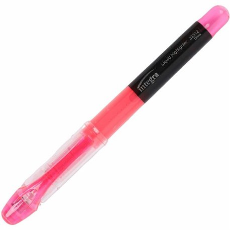 Integra Liquid Highlighters - Chisel Marker Point Style - Fluorescent Pink - 1 Dozen