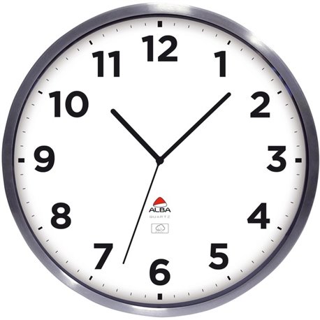 Alba Wall Clock - Analog - Quartz - Silver - Contemporary Style