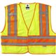 GloWear 8245PSV Type P Class 2 Public Safety Vest - 2-Xtra Large/3-Xtra Large Size - Hook & Loop Closure - Poly, Poly - Lime - R