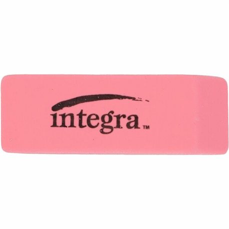 Integra Pink Pencil Eraser - Pink - 2" Width x 0.8" Height x 0.4" Depth x - 1 Each - Soft, Pliable, Latex-free