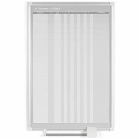 MasterVision Magnetic In/Out Vertical Planner Board - 24" (2 ft) Width x 36" (3 ft) Height - White Lacquered Steel Surface - Alu