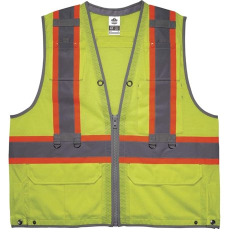 GloWear 8231TV Hi-Vis Tool Tethering Safety Vest - Type R Class 2 - Recommended for: Construction, Utility, Oil & Gas, Telecommu