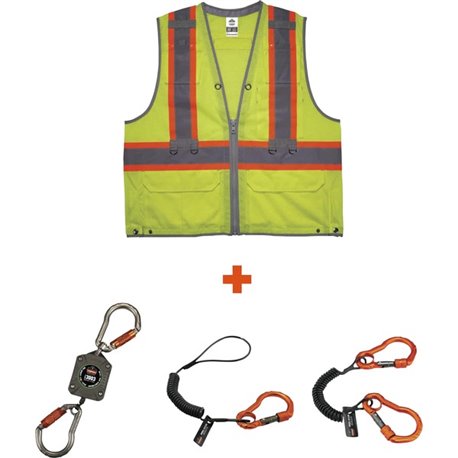 GloWear 8231TVK Hi-Vis Tool Tethering Safety Vest Kit - Class 2 - Recommended for: Accessories, Construction, Utility, Oil & Gas