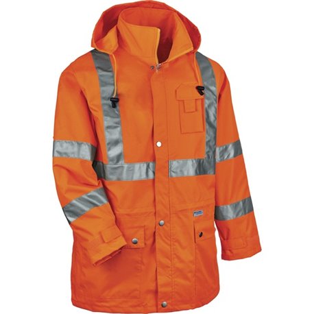 GloWear 8365 Type R Class 3 Rain Jacket - Recommended for: Construction, Utility, Emergency, Airline Crew, Railway Worker, Surve