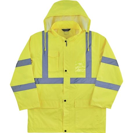 GloWear 8366 Lightweight Hi-Vis Rain Jacket - Type R, Class 3 - Recommended for: Construction, Utility, Emergency, Airline Crew,