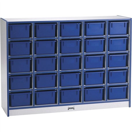 Jonti-Craft Rainbow Accents Toddler Single Storage - 35.5" Height x 48" Width x 15" Depth - Durable, Laminated - Blue - Rubber -