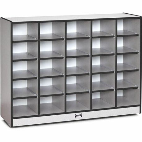 Jonti-Craft Rainbow Accents Toddler Single Storage - 35.5" Height x 48" Width x 15" Depth - Laminated, Durable - Black - Rubber 