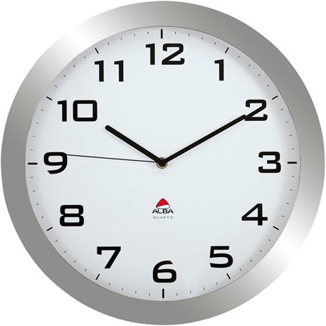 Alba Wall Clock - Analog - Quartz - Metallic Gray - Classic Style