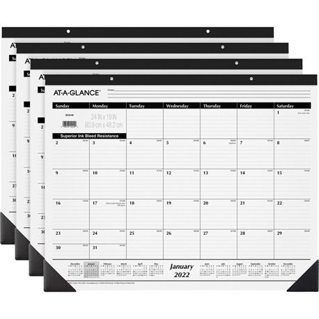 At-A-Glance Elevation Monthly Desk Pad Calendar - Rectangular - Paper - Multi