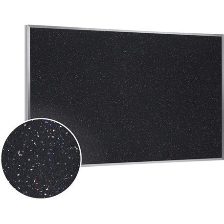 Ghent Recycled Bulletin Board with Aluminum Frame - 48" Height x 60" Width - Confetti Rubber Surface - Self-healing, Washable, D