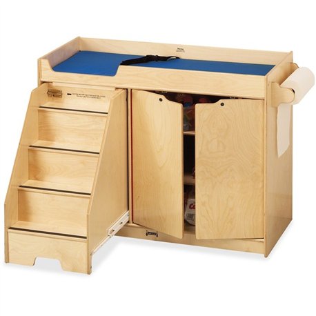 Jonti-Craft Pull-out Stairs Changing Table - 39" Height x 48" Width x 22.50" Depth - Assembly Required - Acrylic, Baltic - 1 Eac
