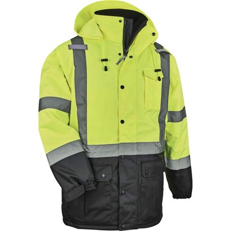 GloWear 8384 Type R Class 3 Hi-Vis Quilted Thermal Parka - Recommended for: Accessories, Construction, Baggage Handling - Small 