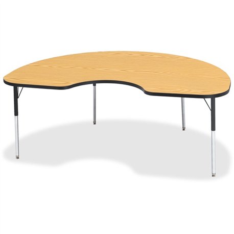 Jonti-Craft Berries Adult Color Top Kidney Table - For - Table TopBlack Oak Kidney-shaped, Laminated Top - Four Leg Base - 4 Leg