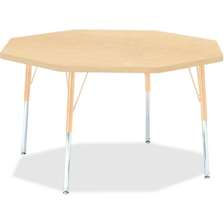 Jonti-Craft Berries Adult Height Maple Top/Edge Octagon Table - For - Table TopLaminated Octagonal, Maple Top - Four Leg Base - 