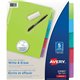 Avery Big Tab Write & Erase Dividers 5 tabs, 1 set - 5 x Divider(s) - 5 Write-on Tab(s) - 5 - 5 Tab(s)/Set - 8.5" Divider Width 