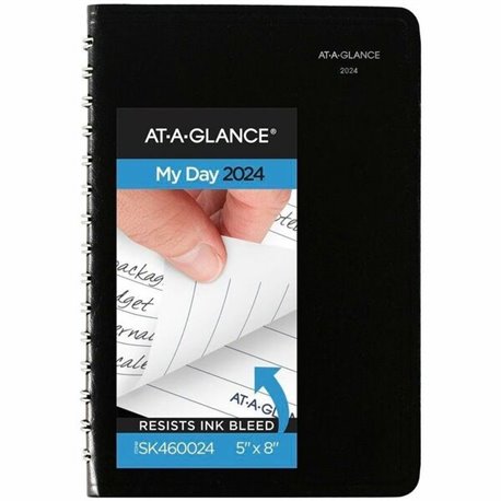 At-A-Glance WatercolorsDesk Pad Calendar - Julian Dates - Monthly - 12 Month - January 2024 - December 2024 - 1 Month Single Pag