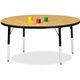 Jonti-Craft Berries Elementary Height Color Top Round Table - For - Table TopBlack Oak Round, Laminated Top - Four Leg Base - 4 