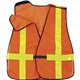 GloWear 8080BAX Non-Certified X-Back Vest - Hook & Loop Closure - Polyester Mesh - Orange - Reflective - 1 Each