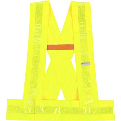 GloWear 8140BA Type O Class 1 Breakaway Sash - Medium/Large Size - Polyester - Lime - Pocket, Reflective - 1 Each