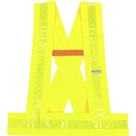 GloWear 8140BA Type O Class 1 Breakaway Sash - Xtra Large/2-Xtra Large Size - Polyester - Lime - Pocket, Reflective - 1 Each