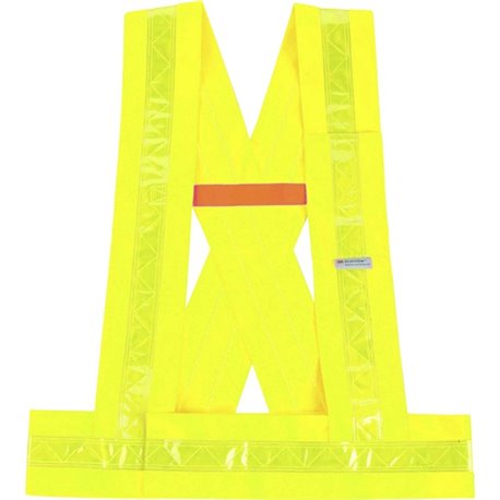 GloWear 8140BA Type O Class 1 Breakaway Sash - 3-Xtra Large Plus Size - Polyester - Lime - Pocket, Reflective - 1 Each