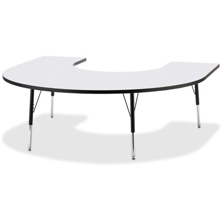 Jonti-Craft Berries Prism Horseshoe Student Table - For - Table TopBlack Horseshoe-shaped, Laminated Top - Four Leg Base - 4 Leg
