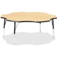 Jonti-Craft Berries Adult Black Edge Six-leaf Table - For - Table TopLaminated, Maple Top - Four Leg Base - 4 Legs - Height Adju