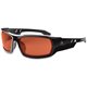 Ergodyne Skullerz Odin Copper Lens Safety Glasses - Ultraviolet Protection - Black - Copper Lens - Durable, Flexible, Non-slip, 