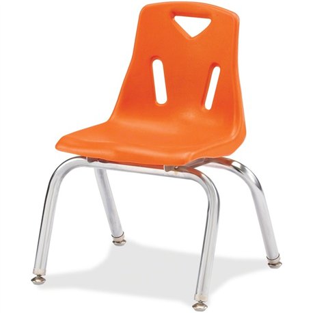 Jonti-Craft Berries Plastic Chairs with Chrome-Plated Legs - Orange Polypropylene Seat - Steel Frame - Four-legged Base - Orange