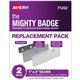 The Mighty Badge Professional Reusable Name Badge System Replacement Pack - Silver
