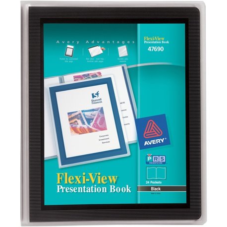 Avery Flexi-View Presentation Book - Letter - 8 1/2" x 11" Sheet Size - 48 Sheet Capacity - Internal Pocket(s) - Polypropylene -