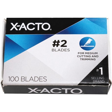 Elmer's X-Acto Precision No. 2 Knife Blades - 2 - 100 / Pack - Silver