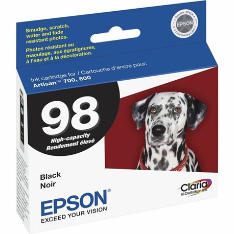 Epson Claria No. 98 Original Ink Cartridge - Inkjet - Black - 1 Each