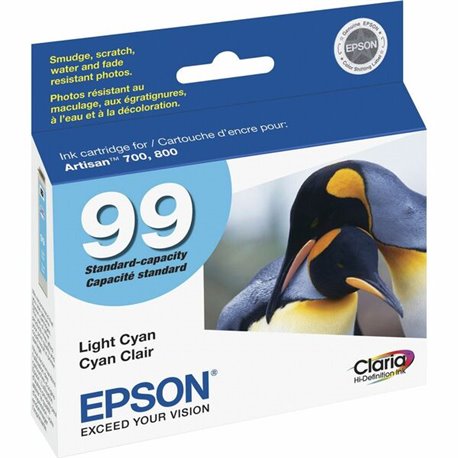 Epson Claria No. 99 Original Ink Cartridge - Inkjet - Light Cyan - 1 Each