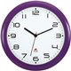 Alba Wall Clock - Analog - Quartz - White Main Dial - Purple - Classic Style