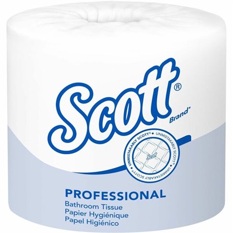 Scott Professional Standard Roll Bathroom Tissue - 1 Ply - 4" x 4" - 1210 Sheets/Roll - White - 80 / Carton